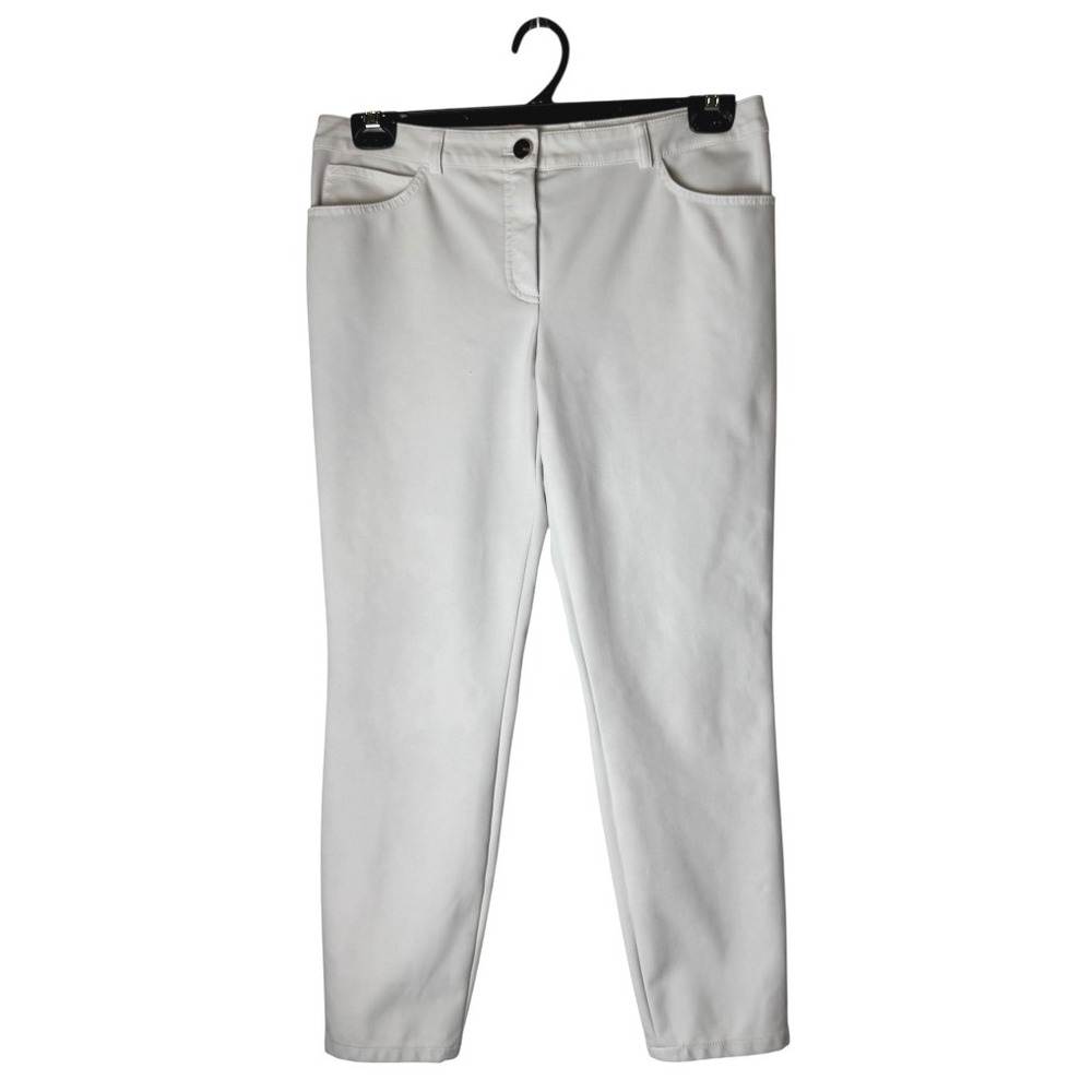 Escada Pants Women Mediumโ White Tapered Ankle Luxury Preppy Career Casual